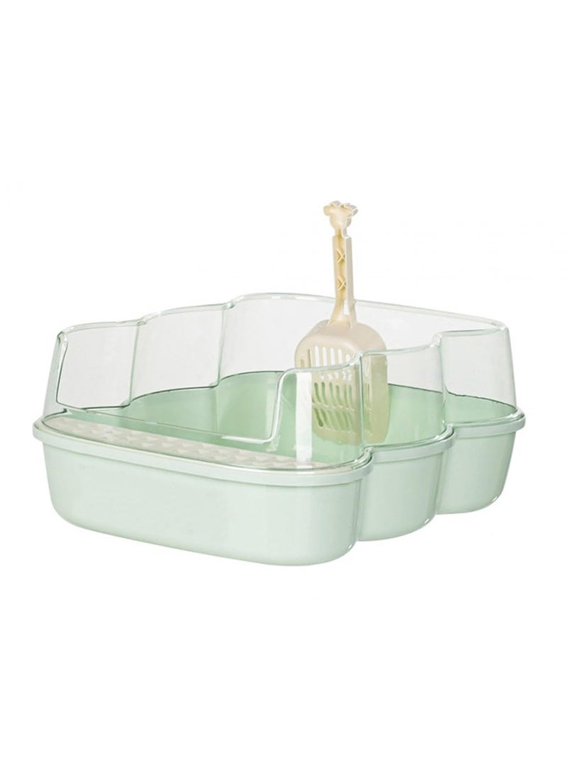 Generic - Semi enclosed indoor cat litter box, easy clean litter box with high sided potty for cats - Image 1