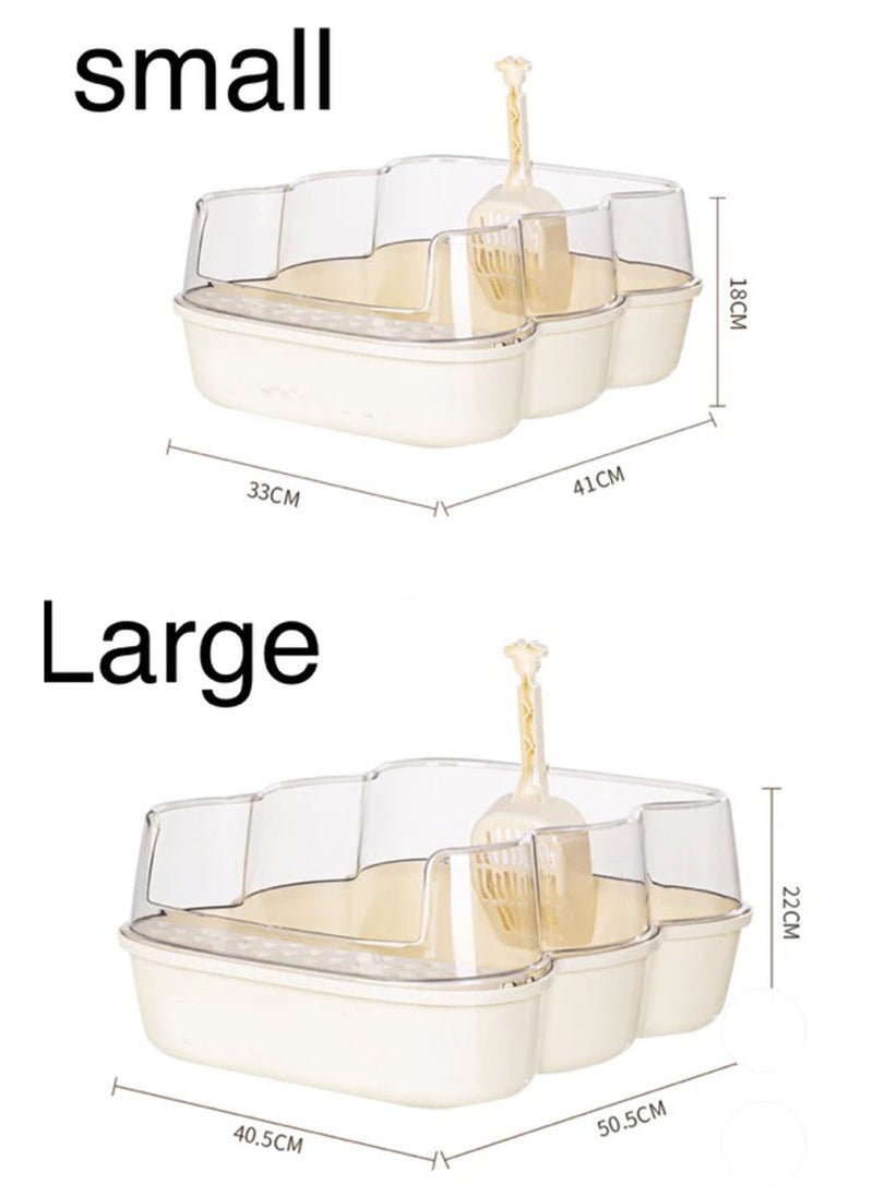 Generic - Semi enclosed indoor cat litter box, easy clean litter box with high sided potty for cats - Image 1