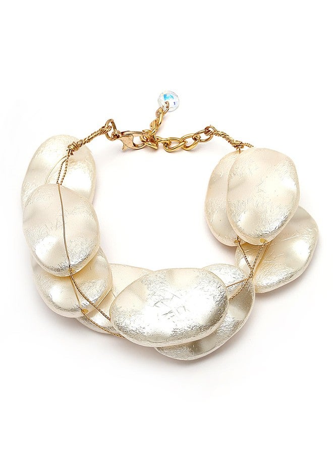 كارات كارت سوار كاراتكارت مطلي بالذهب متعدد الطبقات من سلسلة اللؤلؤ الباروكي المسطح للنساء - Image 1
