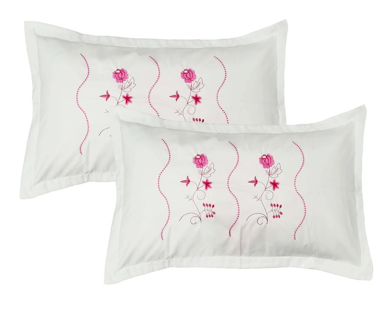 Rj Products™ Luxury Embroidery Cotton Pillow Covers Set of 6 (White_Envelope) - Image 4