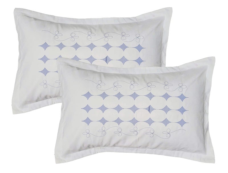 Rj Products™ Luxury Embroidery Cotton Pillow Covers Set of 6 (White_Envelope) - Image 3