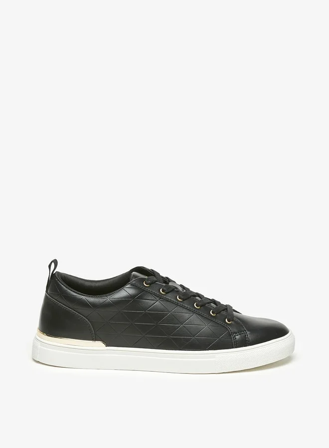 سيليست Womens Textured Lace-Up Casual Sneakers