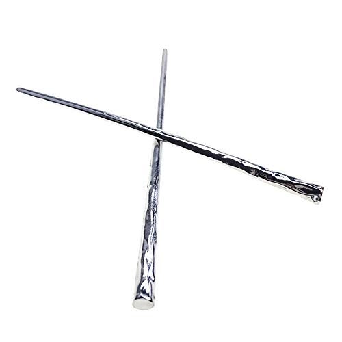 YILE Set of 2 Hair Sticks Chinese Hairpin Metal Hair Accessories Classic Hair Accessories for Women Lady Girls (Silver) - Image 2