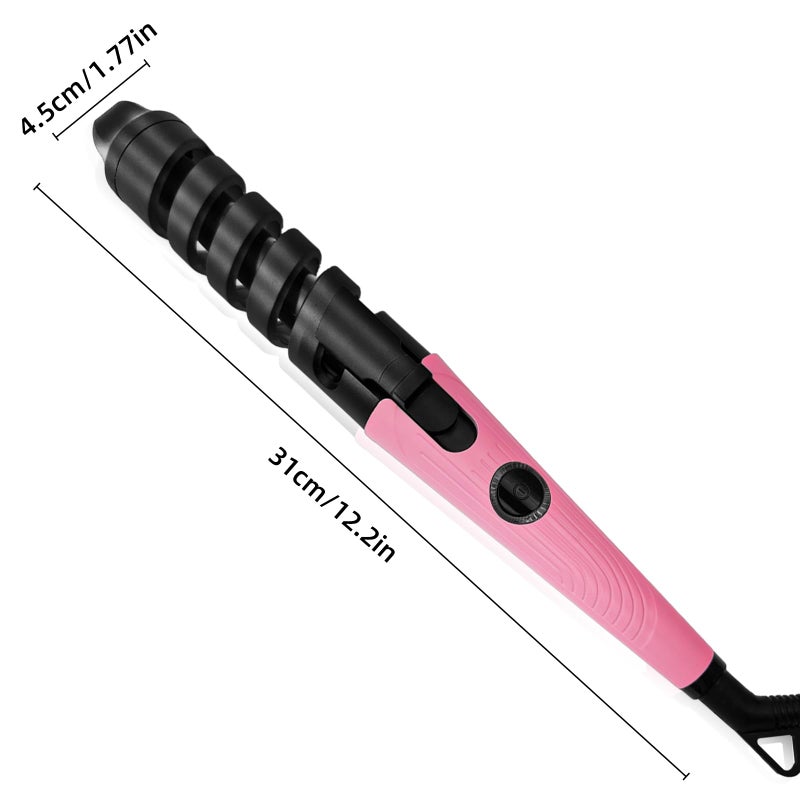 AUITRONCARE Anti-Scald Ceramic Curling Wand,Portable Curling Iron,Automatic Spiral Hair Curler for Women,Detangle Scald-Free Fast Heating Rollers Suitable for Long and Short Hair Styling(Pink01) - Image 4