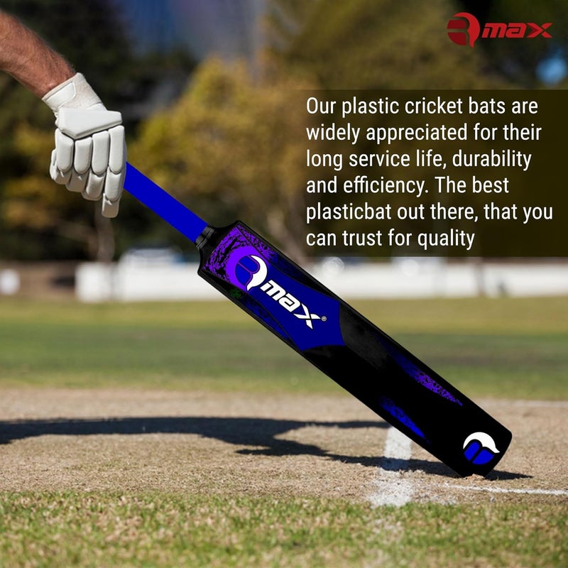 RMAX Gully Plasstic Bat, Plastic Cricket Bat Hard Plastic, Plastic Bat for Tennis and Wind Ball, Cricket Bat (Blue New Sticker) - Image 4