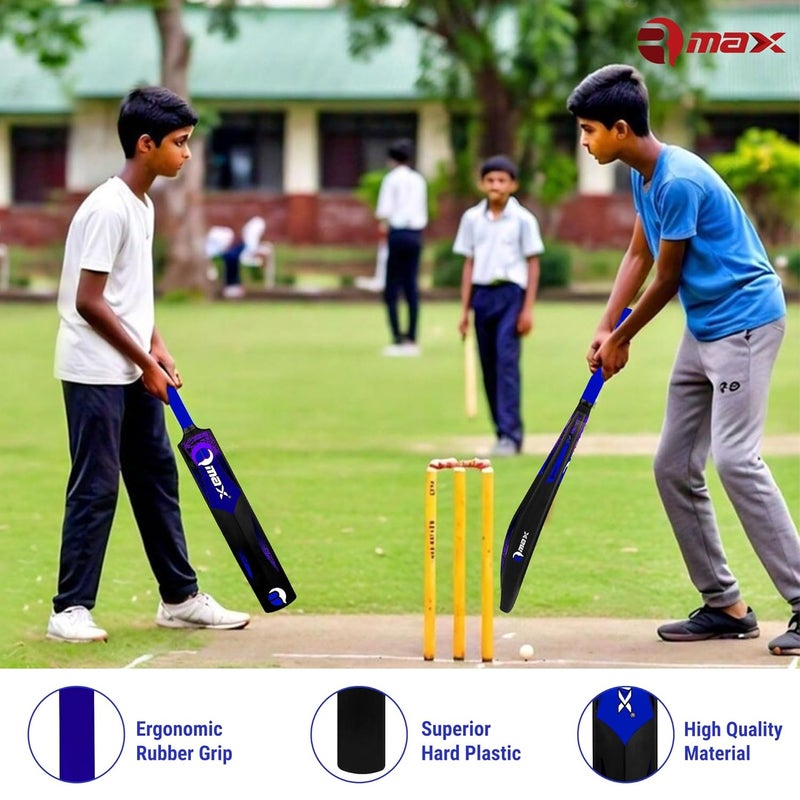 RMAX Gully Plasstic Bat, Plastic Cricket Bat Hard Plastic, Plastic Bat for Tennis and Wind Ball, Cricket Bat (Blue New Sticker) - Image 3