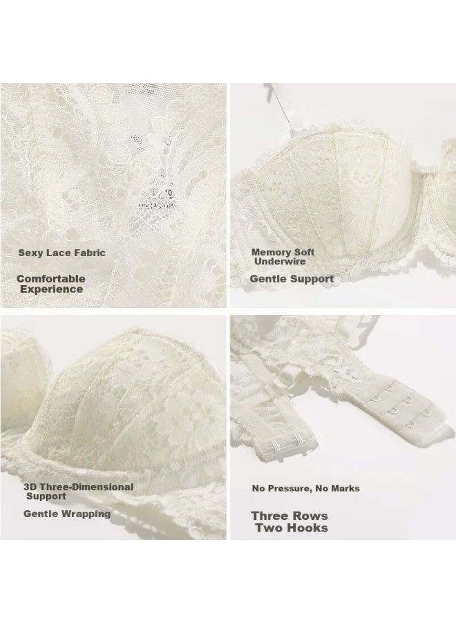 Kj Women's Red Ultra-thin Shaping Bra Set With Underwire Lift And Gather, European Style, Lucky Year Gift - Image 4