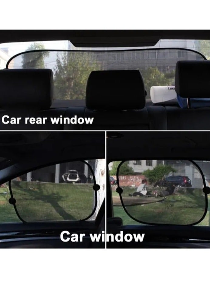5-Piece Sun Shades With Suction Cups Set - Auto Sun Shades for Side and Rear Window, Sun Glare and UV Rays Protection for Child, Sun Shade with Suction Cup Universal for Most Cars