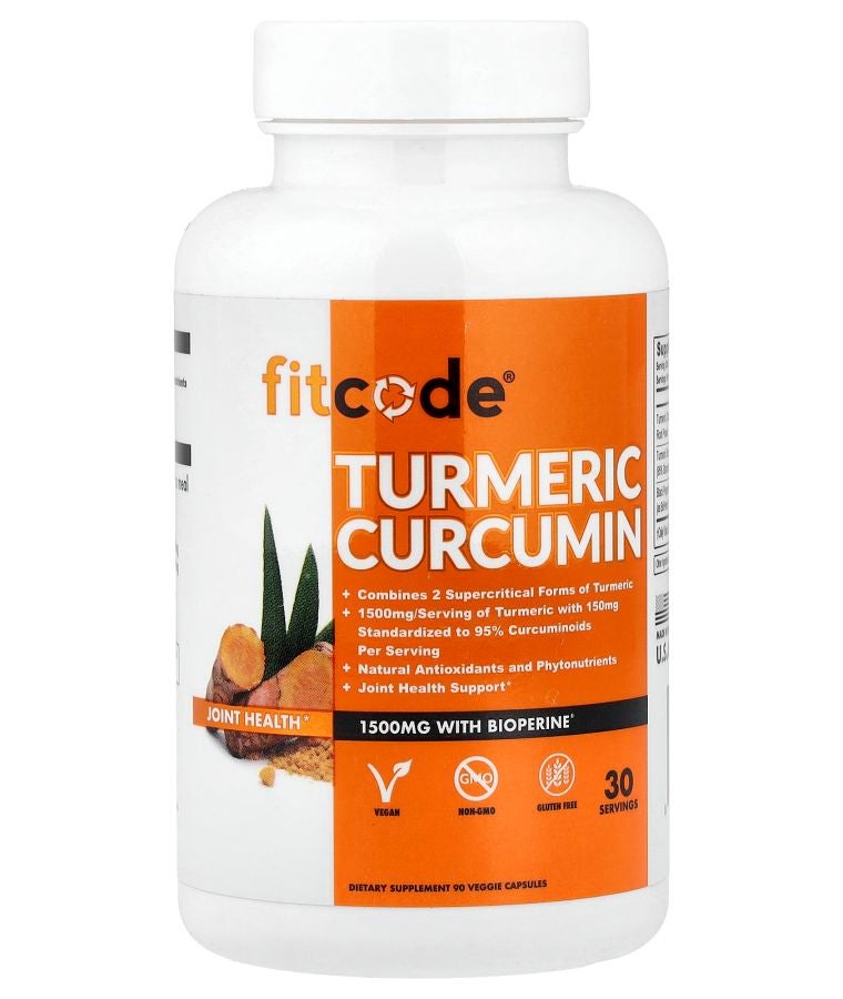 fitcode Turmeric Curcumin 90 Veggie Capsules
