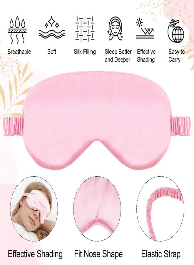 Wanmu 4 Pack Sleep Mask, Satin Sleeping Eye Mask Soft Blackout Eye Blindfold Eyeshade Cover with Elastic Strap for Women Men, Travel and Nap(Pink, Purple, Green, Black - Image 3