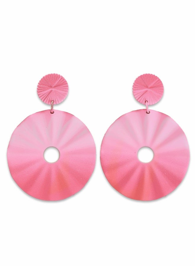 KARATCART Gradient Pink Oraganic Shape Dangler Earrings - Image 1