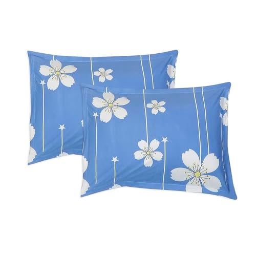 Status Contract -Cotton Feel Double Bedsheet with 2 Pillow Covers for Bed Room, Home, Hotel-120 GSM (Blue) - Image 4