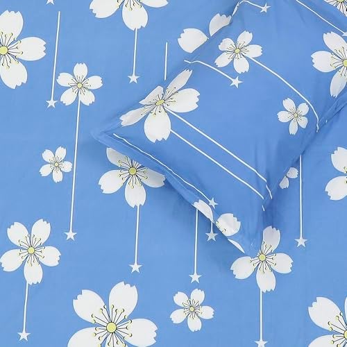 Status Contract -Cotton Feel Double Bedsheet with 2 Pillow Covers for Bed Room, Home, Hotel-120 GSM (Blue) - Image 5