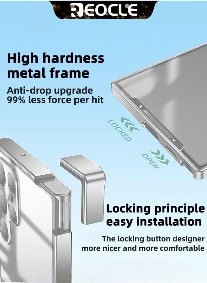 ريوكل غطاء هاتف سامسونغ N20Ultra جراب معدني مقاوم للسقوط، حافظة هاتف شفافة غير لامعة حافظة رقيقة للغاية مقاومة للخدش بطلاء واقي بالكامل مع وظيفة مغناطيسية وواقي عدسة الكاميرا - Image 4