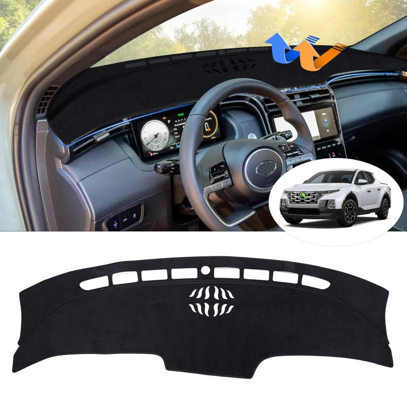 Autorder Dashboard Cover Mat for Hyundai Santa Cruz 2022 2023 2024 Accessories Dash Cover Flannel Dash Mat Sunshade Glare UV Rays Protector