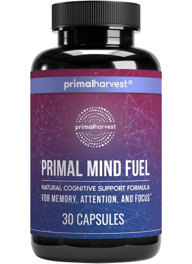 Primal Harvest - Nt By Primal Harvest Primal Mind Fuel Brain Booster For Focus Energy Clarity Memory Brain Health 30 Capsules Nootropics Brain Support Supplement For Men And Women - Image 1