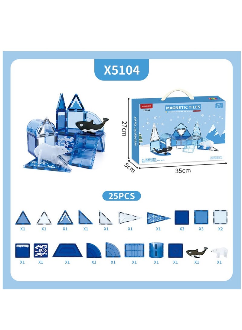 Magnetic Building Tiles for Kids 3-8 Years Old 25Pcs STEM Learning Toys Fun and Educational Magnet Blocks for Toddlers and Preschoolers - Image 3