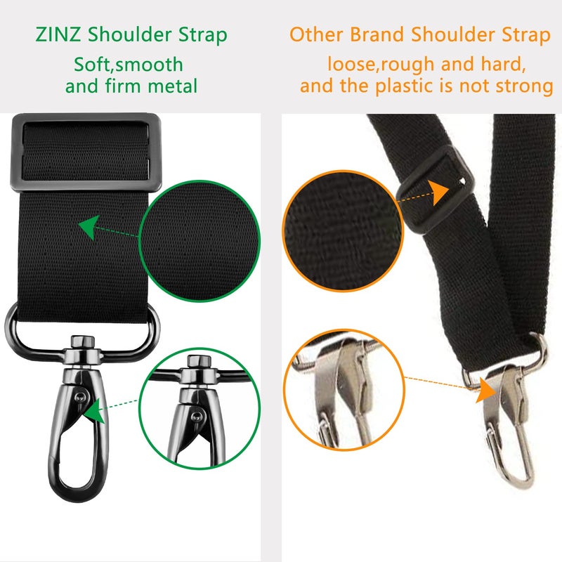 ZINZ Shoulder Strap 58" Universal Handbag Strap with Ultra-Thick Fixed Padded and Dual Balanced Adjustable Buckles Shoulder Crossbody Strap for Briefcase Messenger Bag Laptop Bag Luggageï¼ŒBlack - Image 3