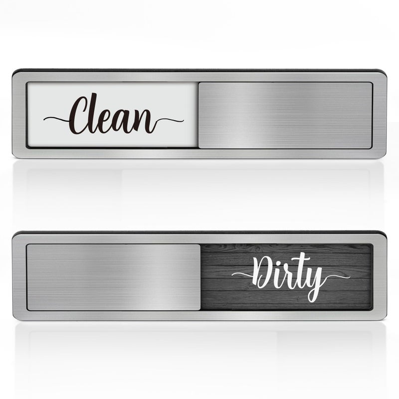 Abudada Dishwasher Magnet Clean Dirty Sign - Stainless Steel Dishwasher Magnetic Sign - Clean & Dirty Dishwasher Slider Easy to Indicator - Kitchen Gadgets - Image 1