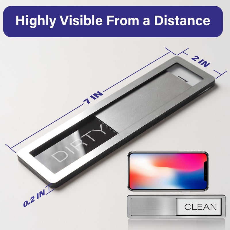 Abudada Dishwasher Magnet Clean Dirty Sign - Stainless Steel Dishwasher Magnetic Sign - Clean & Dirty Dishwasher Slider Easy to Indicator - Kitchen Gadgets - Image 4