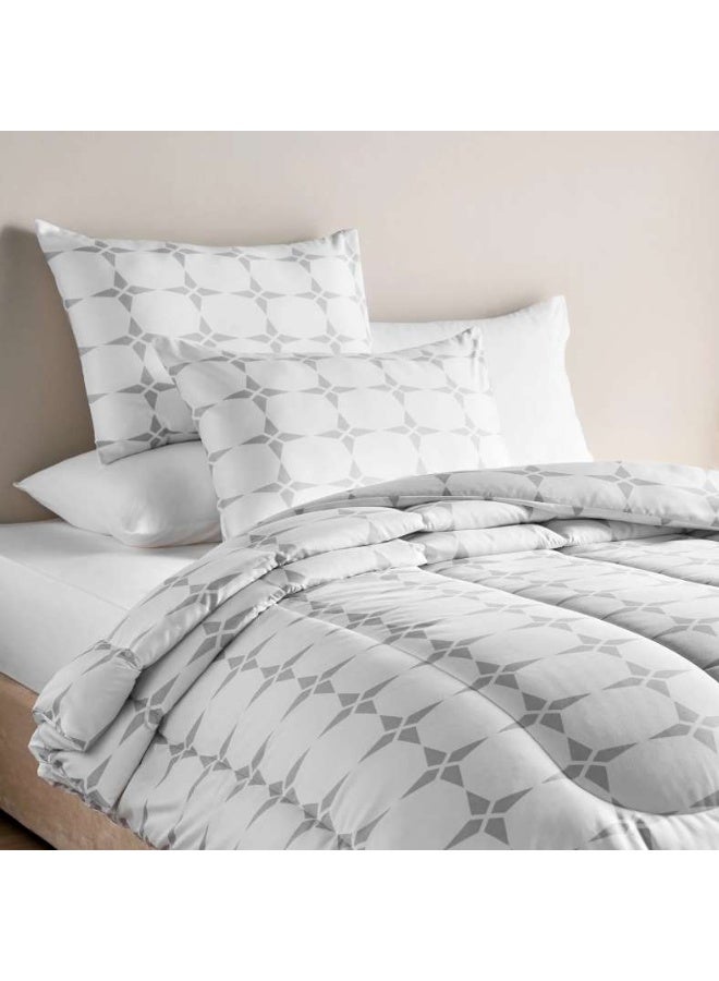 Pan Home Essential Geo 3-piece Comforter Set 240x260cm - Grey - Image 1