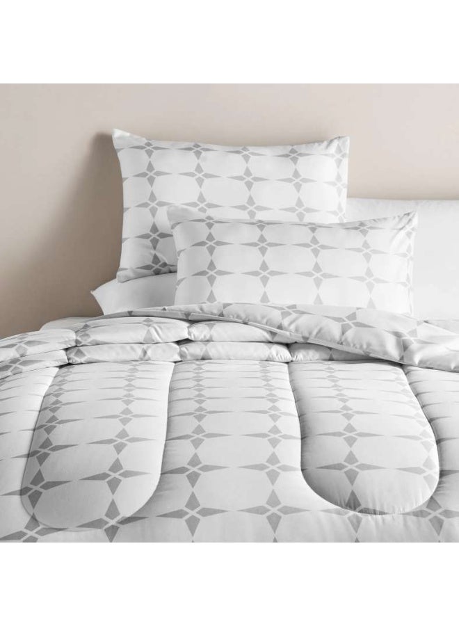 Pan Home Essential Geo 3-piece Comforter Set 240x260cm - Grey - Image 2