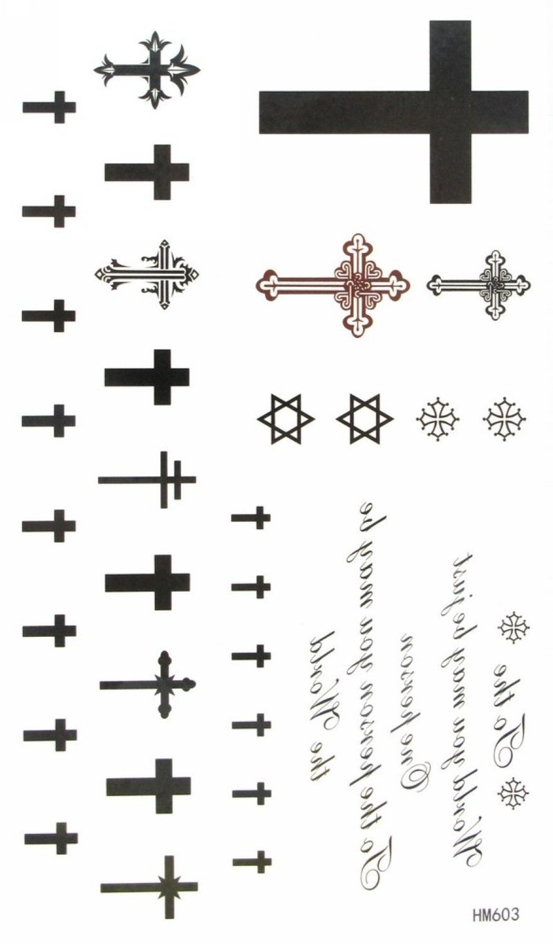 MapofBeauty MapofBeauty Cross Temporary Tattoo Waterproof Body Tattoo Sticker 2 pcslot 