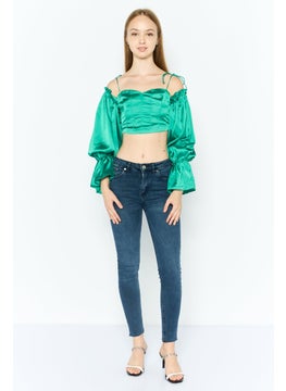 Women Sweetheart Neck Long Sleeves Plain Crop Top, Green - pzsku/Z1C3BB6E00DBDFC5CC7BEZ/45/_/1737642415/f51493a5-f332-45b8-a200-354632000d2d