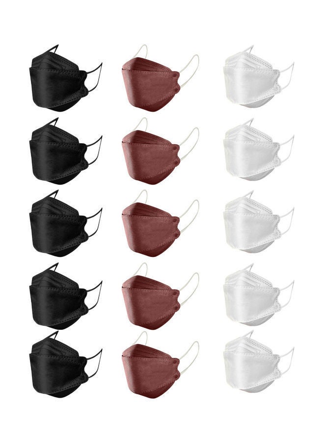 NIBEMINENT 30-Piece KF94 Face Mask For Adults Black White and Dark Brown - Image 2