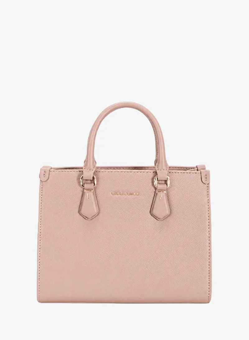 David Jones structured faux leather handbag cm7649 | medium size tote bag with internal pocket for formal and casual dress code| Patterned rectangular faux leather for everyday use