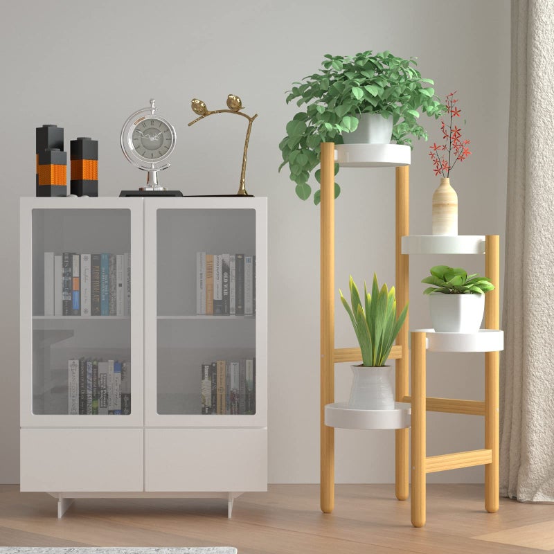 Wisuce Bamboo Plant Stands Indoor, 4 Tier Tall Corner Plant Stand Holder Plant Display Rack for Living Room Bedroom (4 Tier Stand) - Image 5