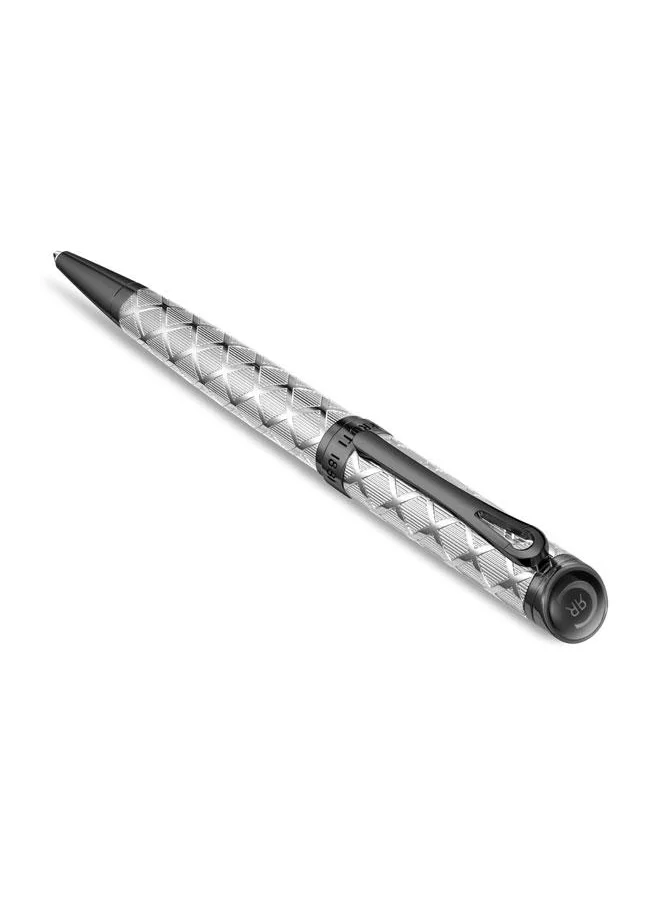 CERRUTI 1881 Mario Pen Ion Plated Gunmetal Diamond Pattern Signature Logo Elegant Writing