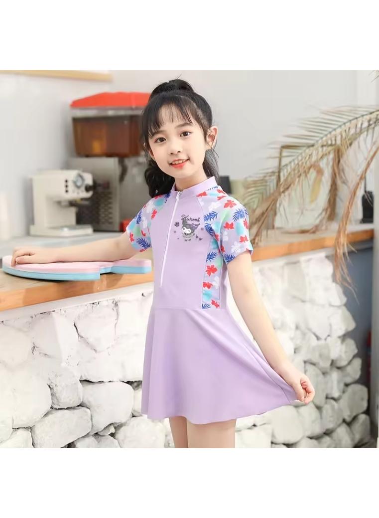 Kuromi Swimsuits for Girls Swimwear Cartoon Beach Bathing Suit with Swimming - Image 3