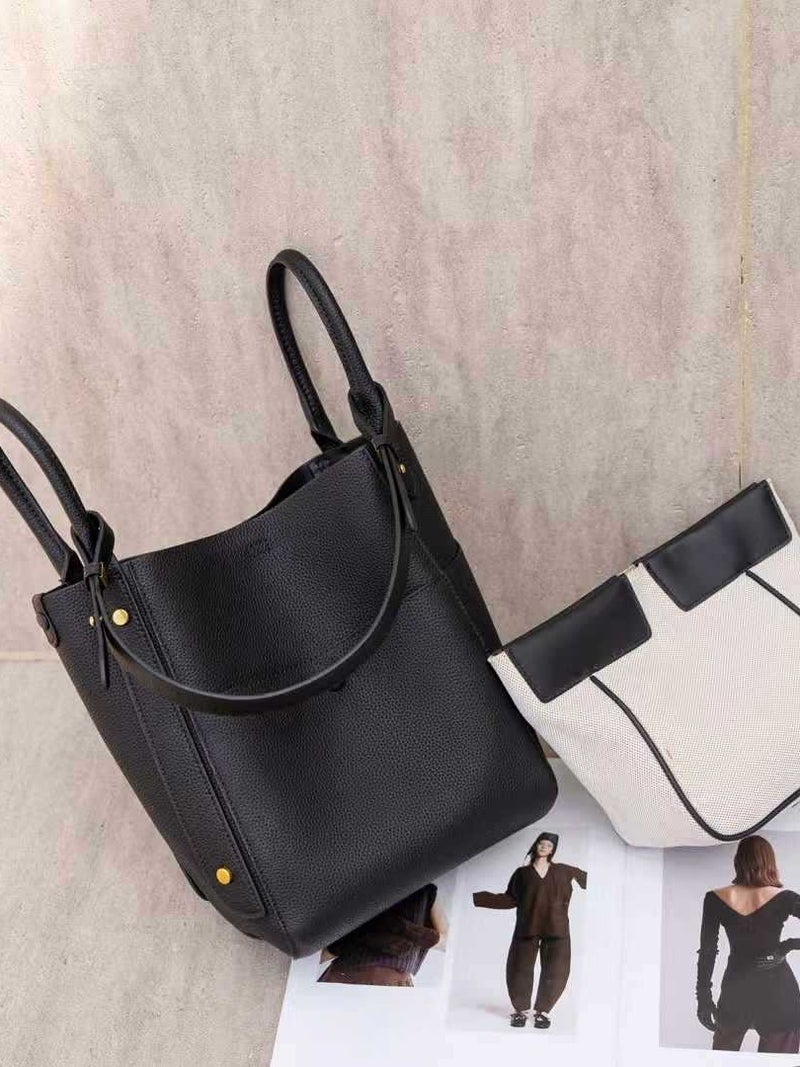 Factory Leather Women'S Bag Hand Basket Bucket Bag Large Capacity Handbag Deformable Shoulder Messenger Bag - Image 4