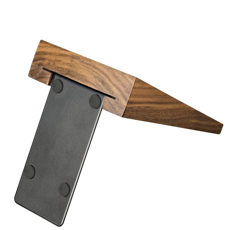 Luxdecor Walnut Book Ends Hold Heavy Books-6x5x4in Wood Bookends for Office Desk Non Skid, Decorative Walnut Bookend 2pack, Triangle Style - Image 5