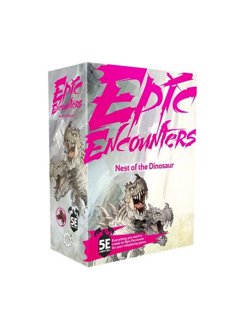 Steamforged Epic Encounters: Nest Of The Dinosaur: Rpg Fantasy Roleplaying Tabletop Game With Huge Boss Miniature Two Sided Game Mat & Game Master Adventure Book With Monster Stats 5E Compatible