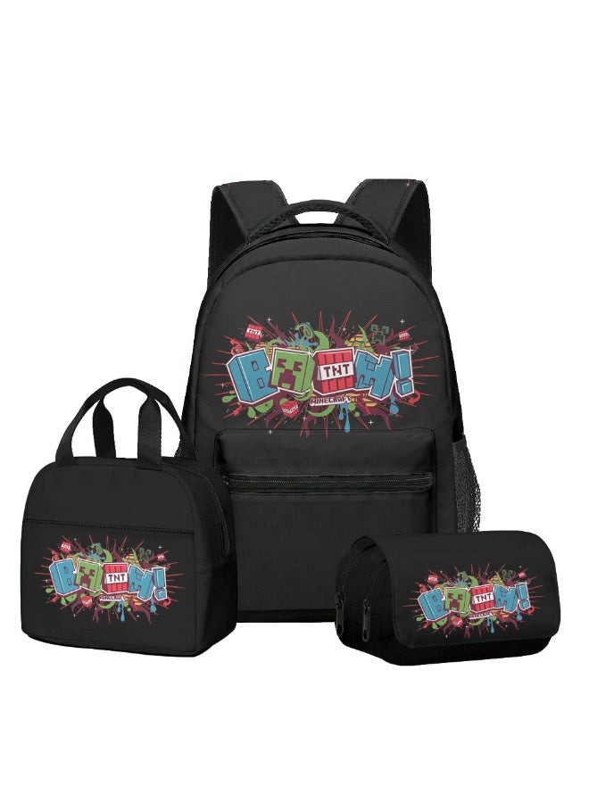 My World New children's school-themed backpack with double pen holders, 3-piece set - Image 1