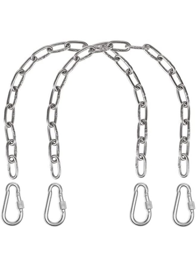 Generic 2 Hanging Chair Chains with Carabiner, Heavy Duty Hanging Kit Hammock Chair Hardware for Indoor Outdoor Playground Hanging Chair Hammock Chair Punching Bag  - Image 2