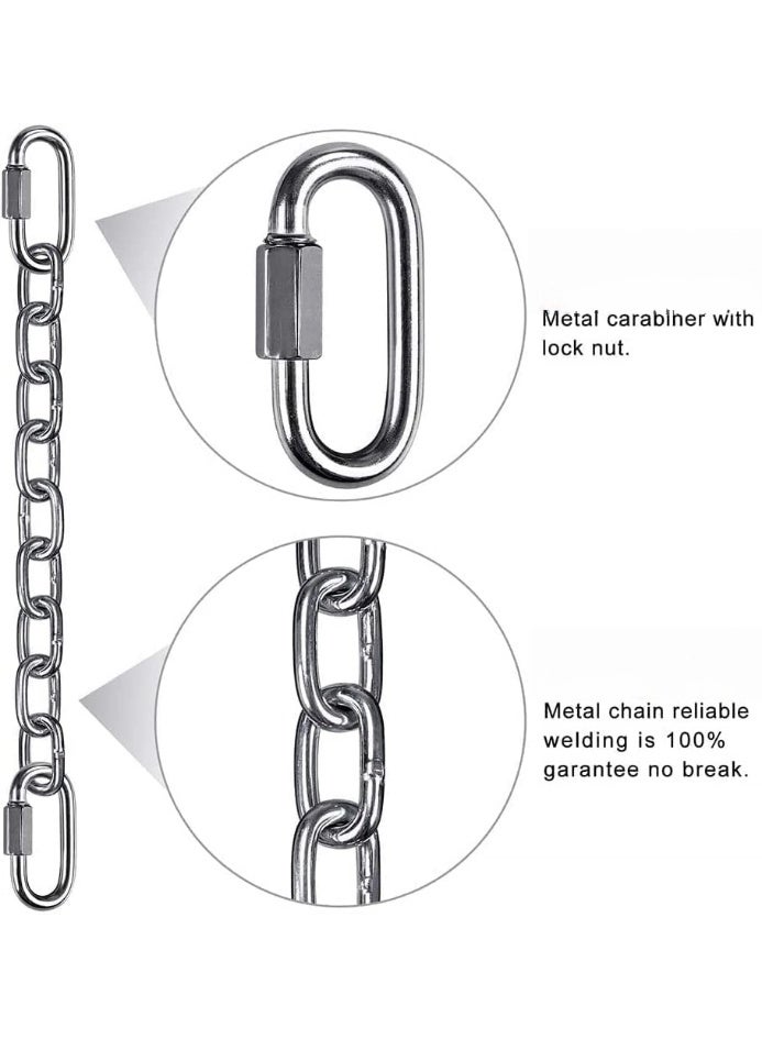 Generic 2 Hanging Chair Chains with Carabiner, Heavy Duty Hanging Kit Hammock Chair Hardware for Indoor Outdoor Playground Hanging Chair Hammock Chair Punching Bag  - Image 3