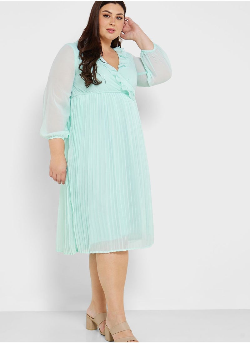 Frill Detail Fit & Flare Pleated Dress - pzsku/Z1C3C0AB904001500B8B2Z/45/_/1698414080/0c195676-9a8c-4fad-94a2-68408efcc0f6