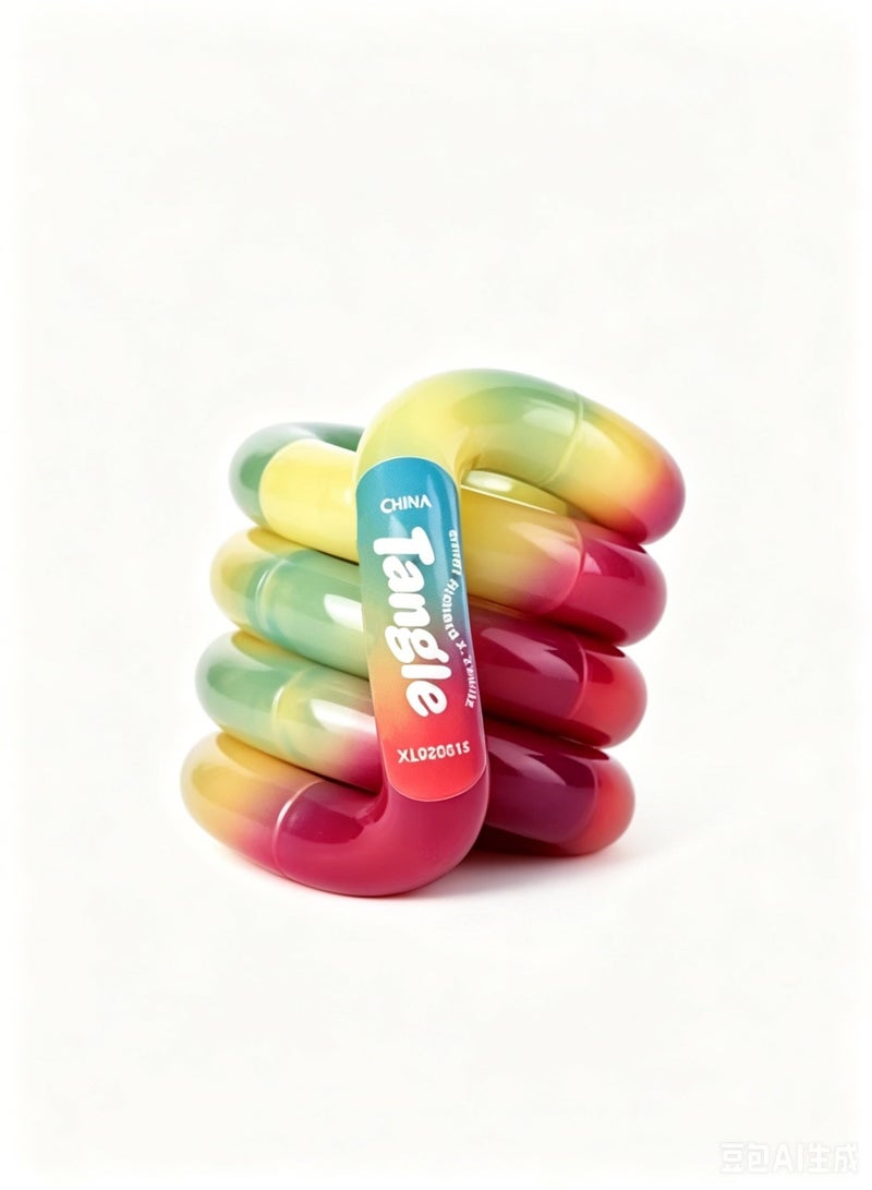Tangle Magic Stone Thermochromic Twist Fidget Toy, Rainbow Color Changing Finger Trainer - Image 1