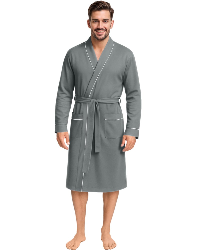 NY Threads روب رجال من NY Threads مكون من قطن مختلط، كبير جداً، رمادي - Image 1