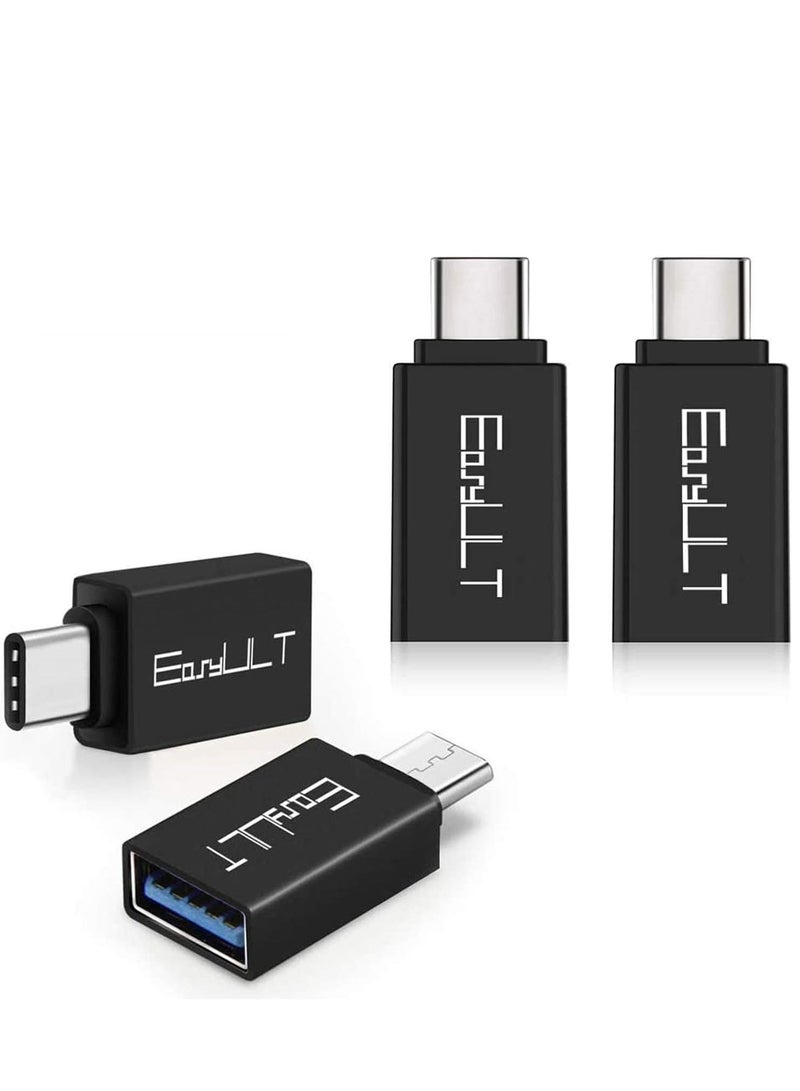 EasyULT USB C to USB 3.0 Adapter[4PCS], USB OTG Type C Male to USB A Female Adapter for Samsung S8/S9/S10, MacBook Pro, Google Pixel, Huawei and Others with USB C (Black) - Image 1