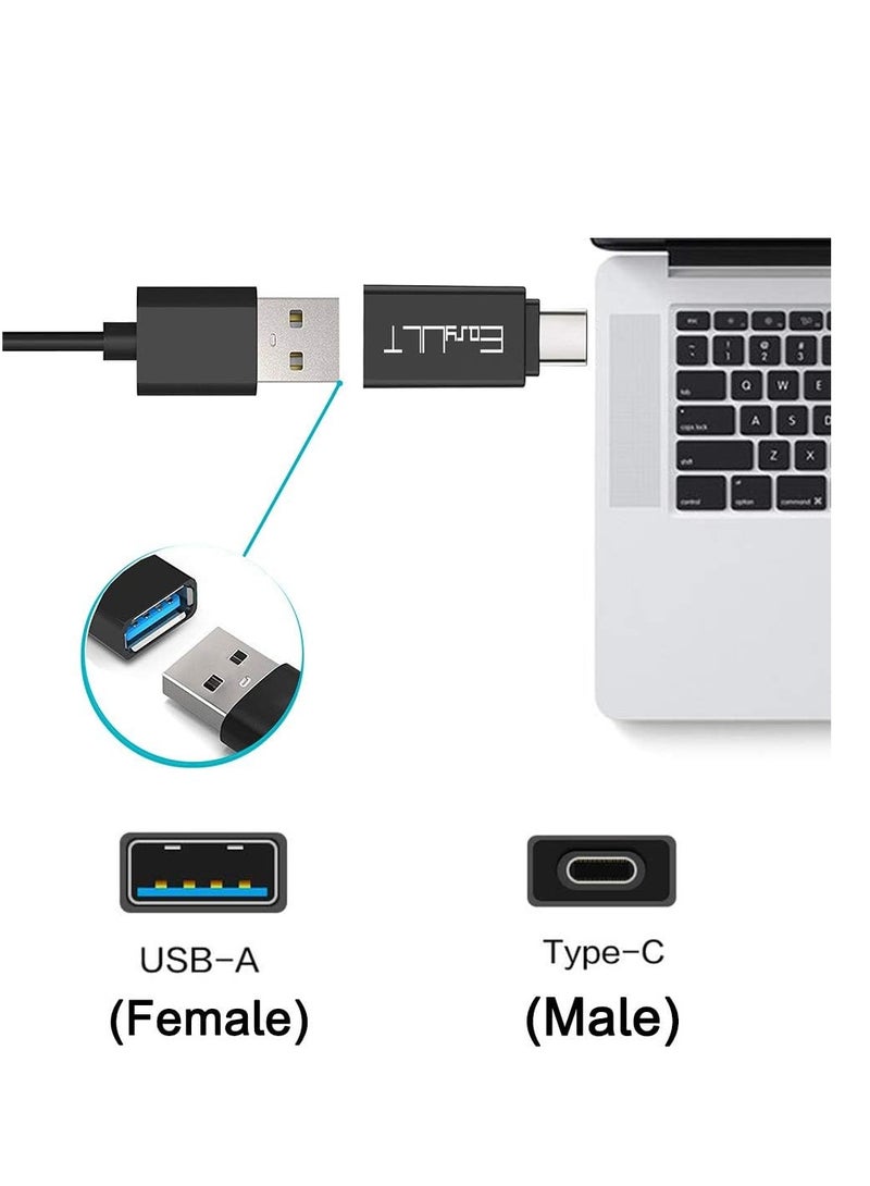 EasyULT USB C to USB 3.0 Adapter[4PCS], USB OTG Type C Male to USB A Female Adapter for Samsung S8/S9/S10, MacBook Pro, Google Pixel, Huawei and Others with USB C (Black) - Image 2