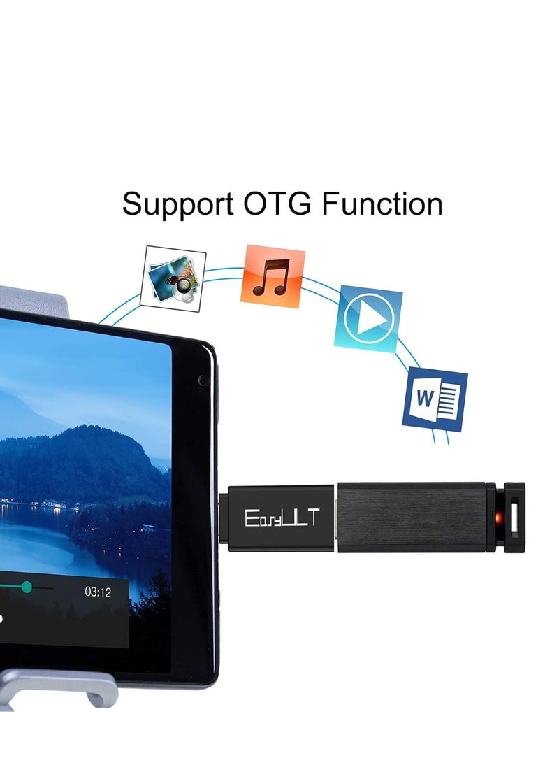 EasyULT USB C to USB 3.0 Adapter[4PCS], USB OTG Type C Male to USB A Female Adapter for Samsung S8/S9/S10, MacBook Pro, Google Pixel, Huawei and Others with USB C (Black) - Image 3