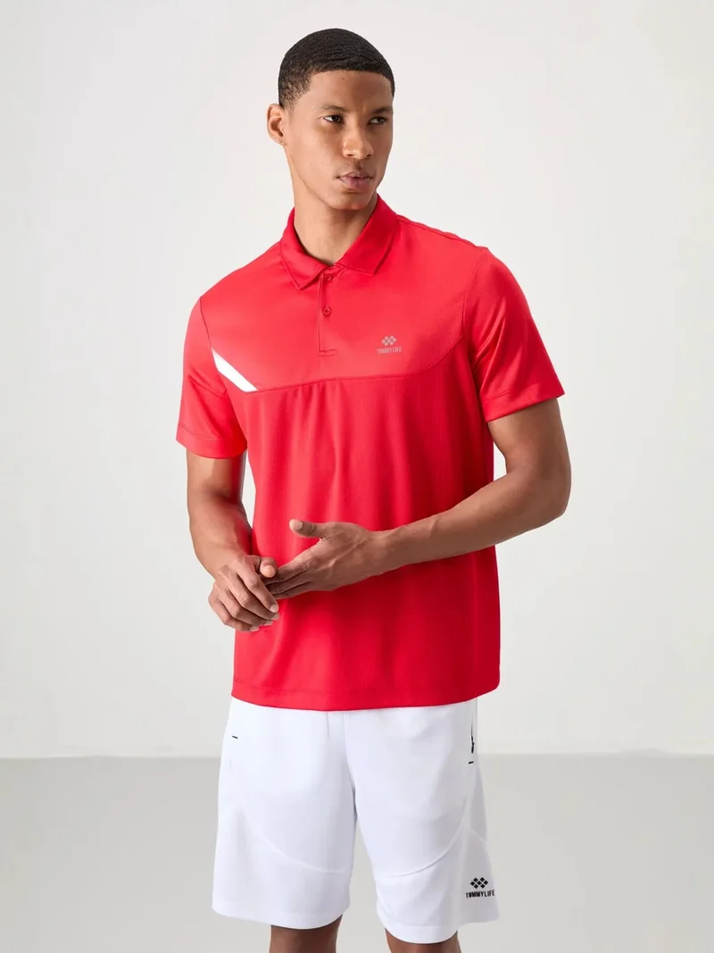 تومي لايف TOMMY Men's Polo Collar Short Sleeve T-Shirt