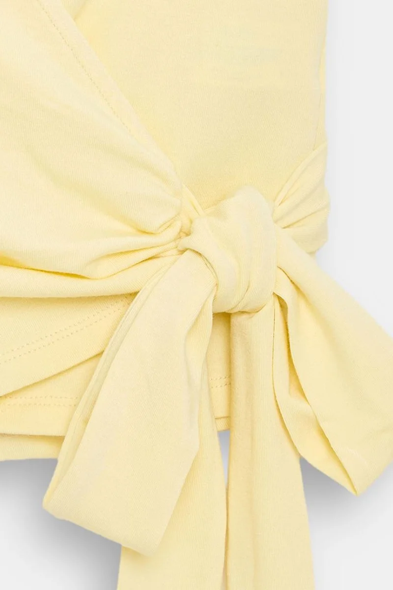 Dilvin  DILVIN Crop Wrap Blouse With Tie Detail for Women | Best Price UAE