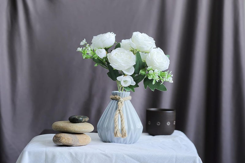 Satyam Kraft SATYAM KRAFT 1 Pcs Artificial Lactiflora Peony Rose Flowers Sticks Bunch decorative items for home Decor,Living Room Table, Valentine's Day Decoration (Without Vase Pot)(White, Pack of 1)  - Image 2