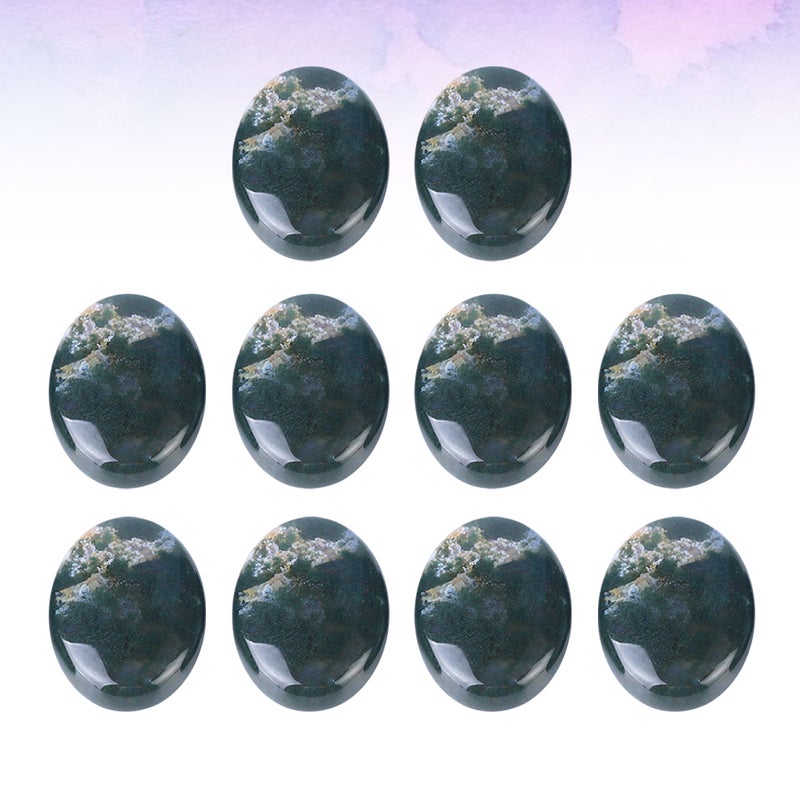 10 Pcs 18x25MM Grass Time DIY Sticker Patch Supplies for Jewelry Craft Making (Dark Green) - Image 5
