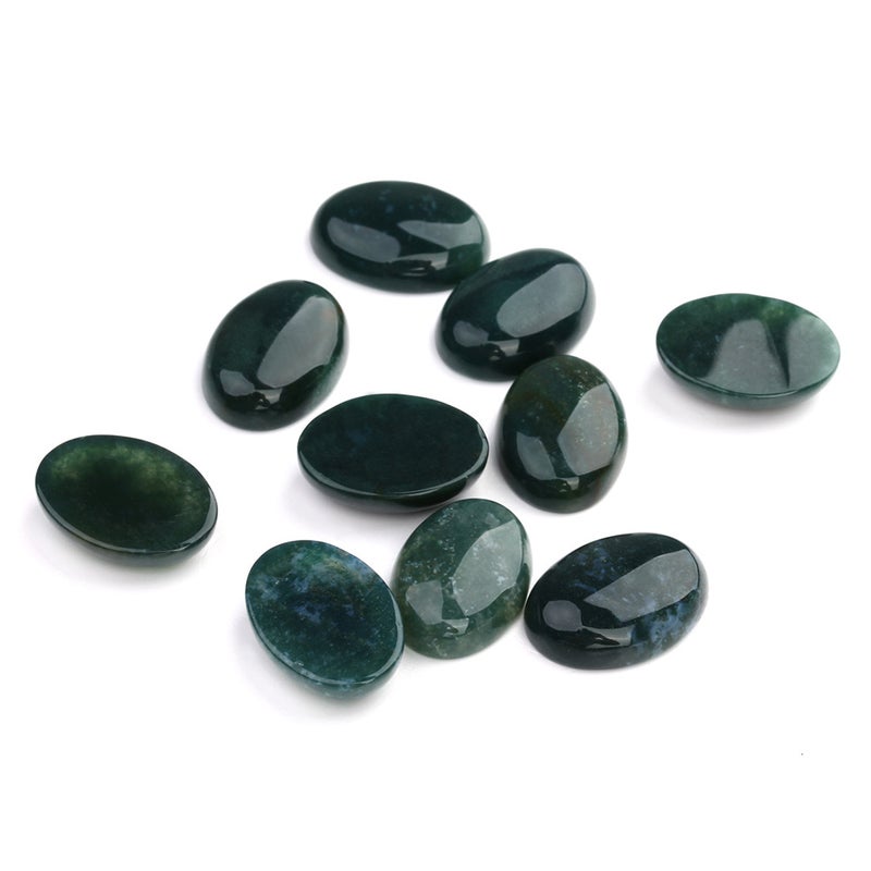 10 Pcs 18x25MM Grass Time DIY Sticker Patch Supplies for Jewelry Craft Making (Dark Green) - Image 1